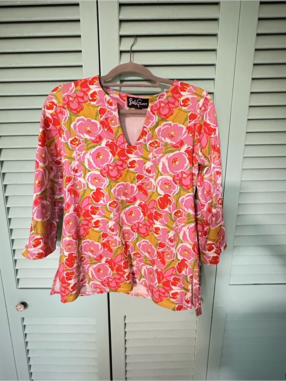 Jolly Gower Pink & Yellow Floral V-Neck Tunic